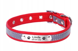 Obroża Personalizowana z Odblaskiem Twój Napis