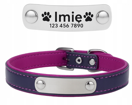 Obroża Skórzana Personalizowana z Twoim Napisem