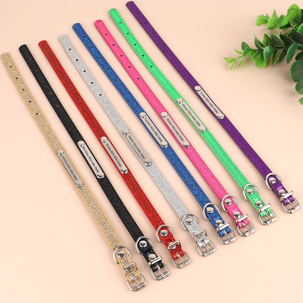 Wąska Obroża z Twoim Napisem dla Kota 3 Rozmiary