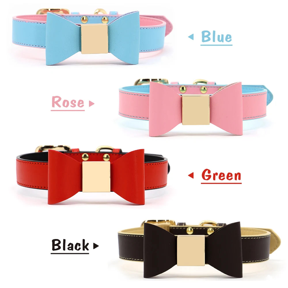 Obroża z Kokardą Personalizowana Twój Napis!