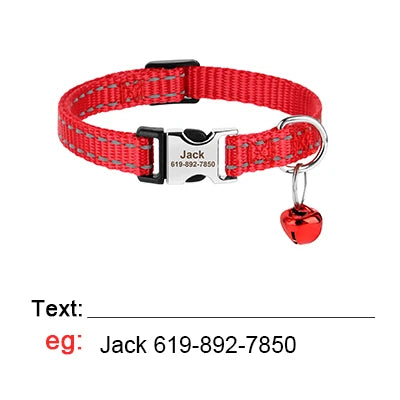 Personalizowana Obroża dla Kota z odblaskowym przeszyciem