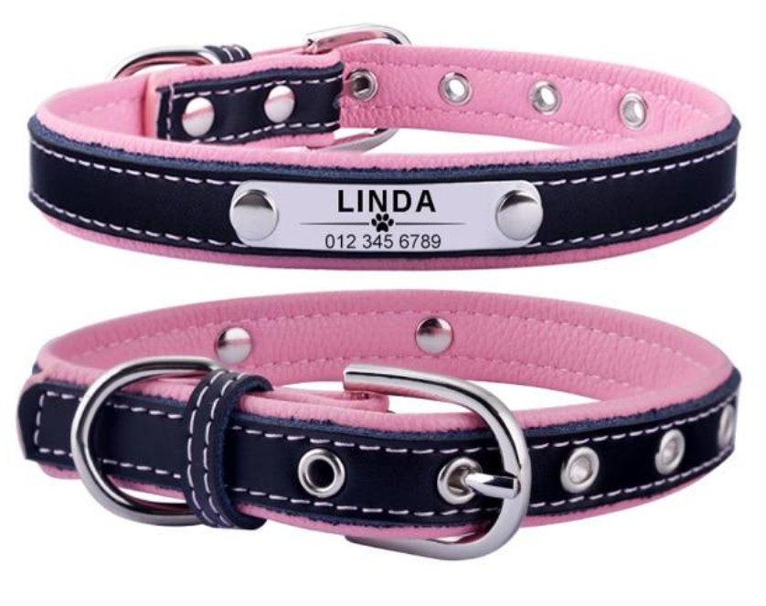Obroża Skórzana Personalizowana z Twoim Napisem