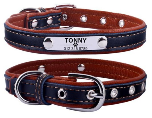 Obroża Skórzana Personalizowana z Twoim Napisem